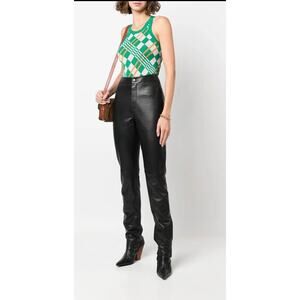 Filippa K Cassidy Leather Trousers Pants Zipper Ankle Detail Black